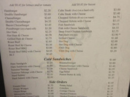 Crystal Creek Dairy House menu