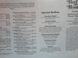 Buffalo Roam Steak House menu