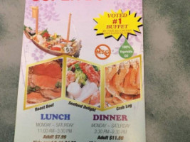 Oriental Super Buffet menu