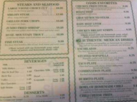 Oasis menu