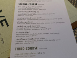 The Grove menu