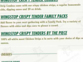 Wingstop menu