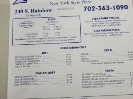 Verrazano Pizza menu