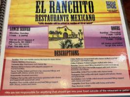 El Ranchito Restaurante Mexicano menu