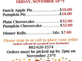 Lyndonville Bagel Depot menu