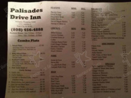 Palisades Drive Inn menu