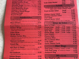 Tastee Freez menu