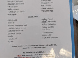 Kats Sushi menu