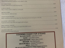 Reef N Beef Lounge menu