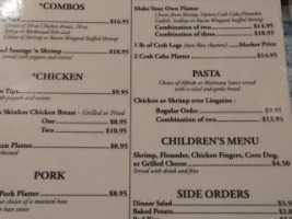 Easterby's Family Grille menu