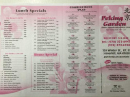 Peking Garden Chinese Restaurant menu