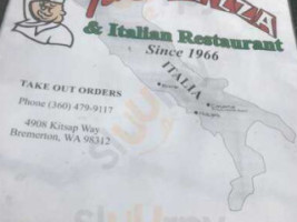 Tony's Italian Pizzeria menu