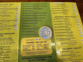 PHO CITY VIETNAM RESTAURANT menu