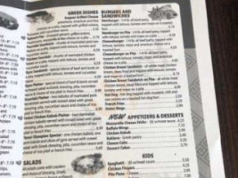 Olympian Restaurant menu