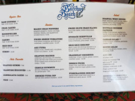 Bacchus on the Beach menu