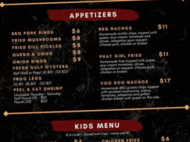 Hoots BBQ menu