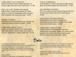 Corelli's Italian Cafe menu