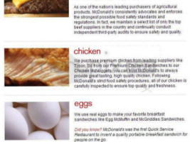 McDonald's menu