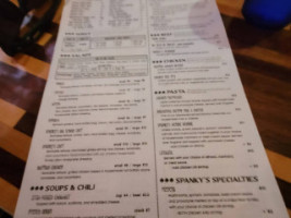 Spanky's Shenanigans menu