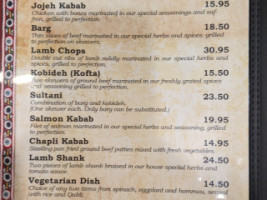 kabul kabab house menu