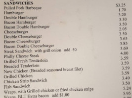 B & H Restaurant menu