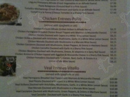 Bellas Italian Restaurant menu