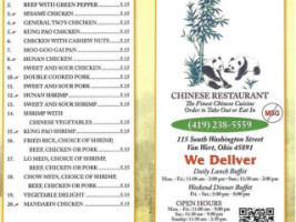 Peking Chinese Restaurant menu