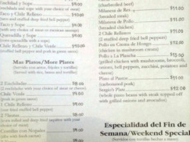 LA Paloma menu