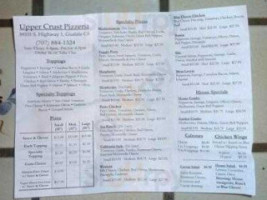 Upper Crust Pizzeria menu