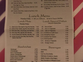 Chin's Cafe & Motel menu