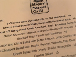 Hayes Street Grill menu