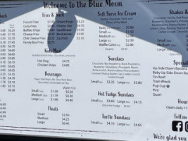 Blue Moon menu