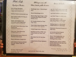 Pluto's cafe menu