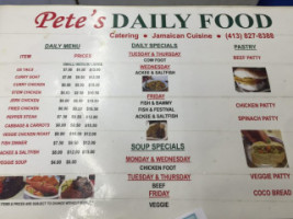 Pete's Daily Food menu