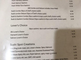 Sushi Spot menu