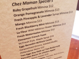 Chez Maman West menu