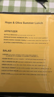 Hope Olive menu