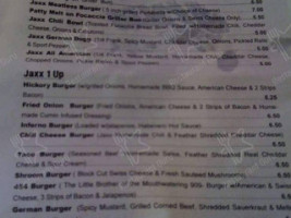 Jaxx Burgers menu