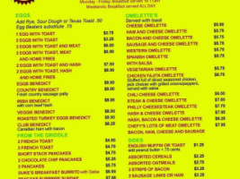 Dukes Diner menu