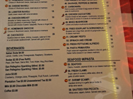 Auntie Pasto's menu