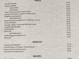 Villa Capri Italian menu