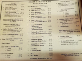 Edgar Gladys Cafe menu