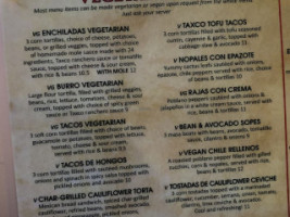 Taxco menu