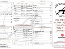 Alpha Pizza Sub Shop menu