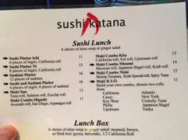 Sushi Katana menu