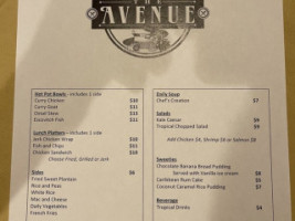 Welcome To The Avenue menu