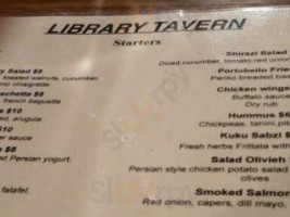 Library Tavern menu