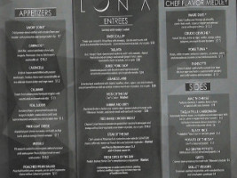 LUNA Food Wine menu