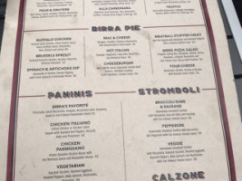 LaScala's Birra menu