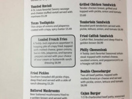 Teddy Joe's Grill menu